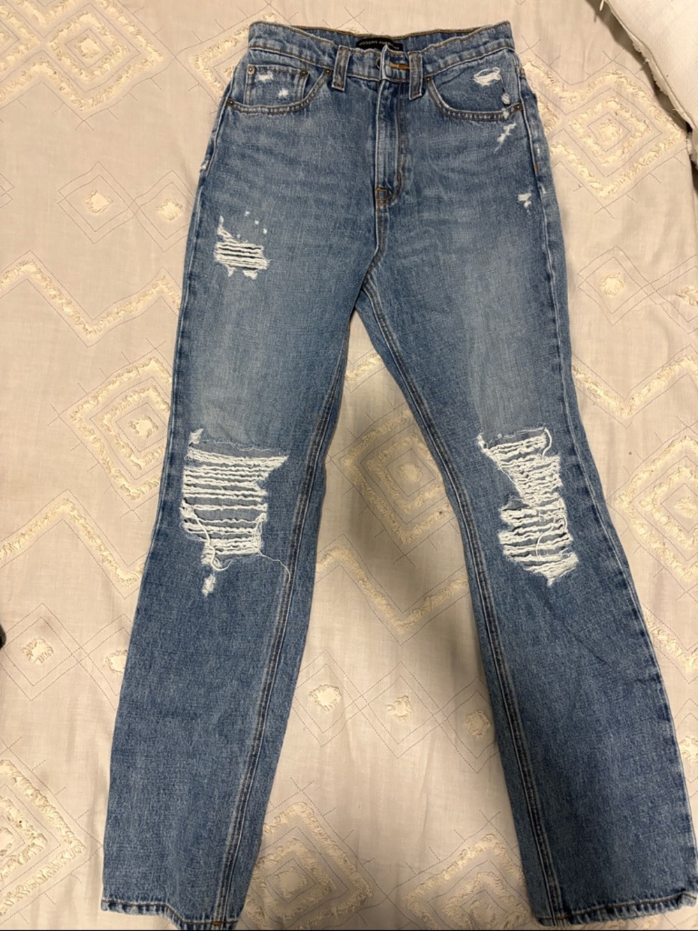 Blue Distressed High-Rise Women’s Jeans
